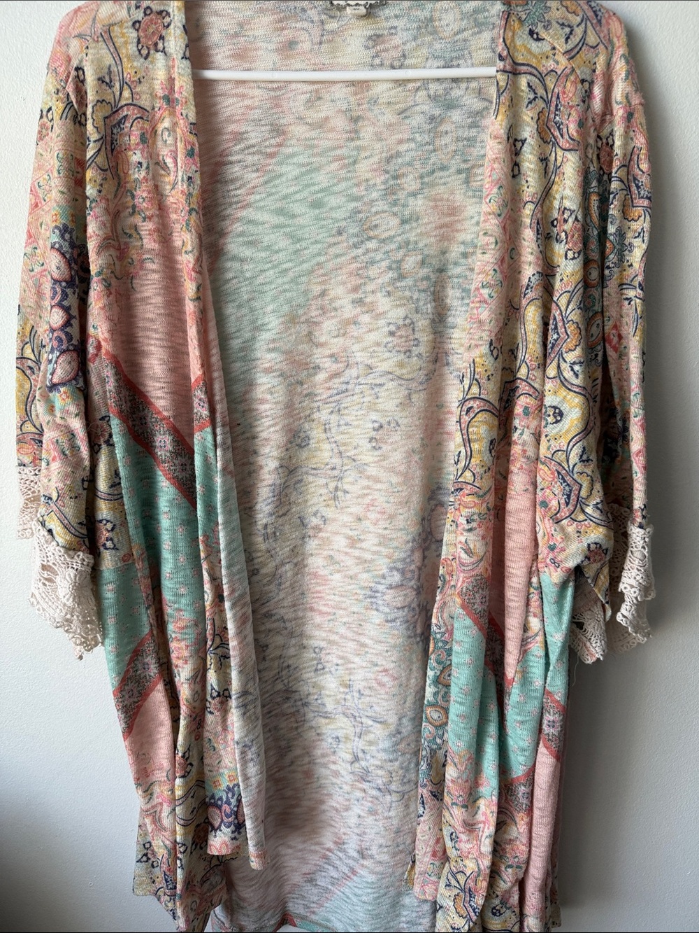 Eyeshadow Pastel Floral Mix Open-Front Tunic